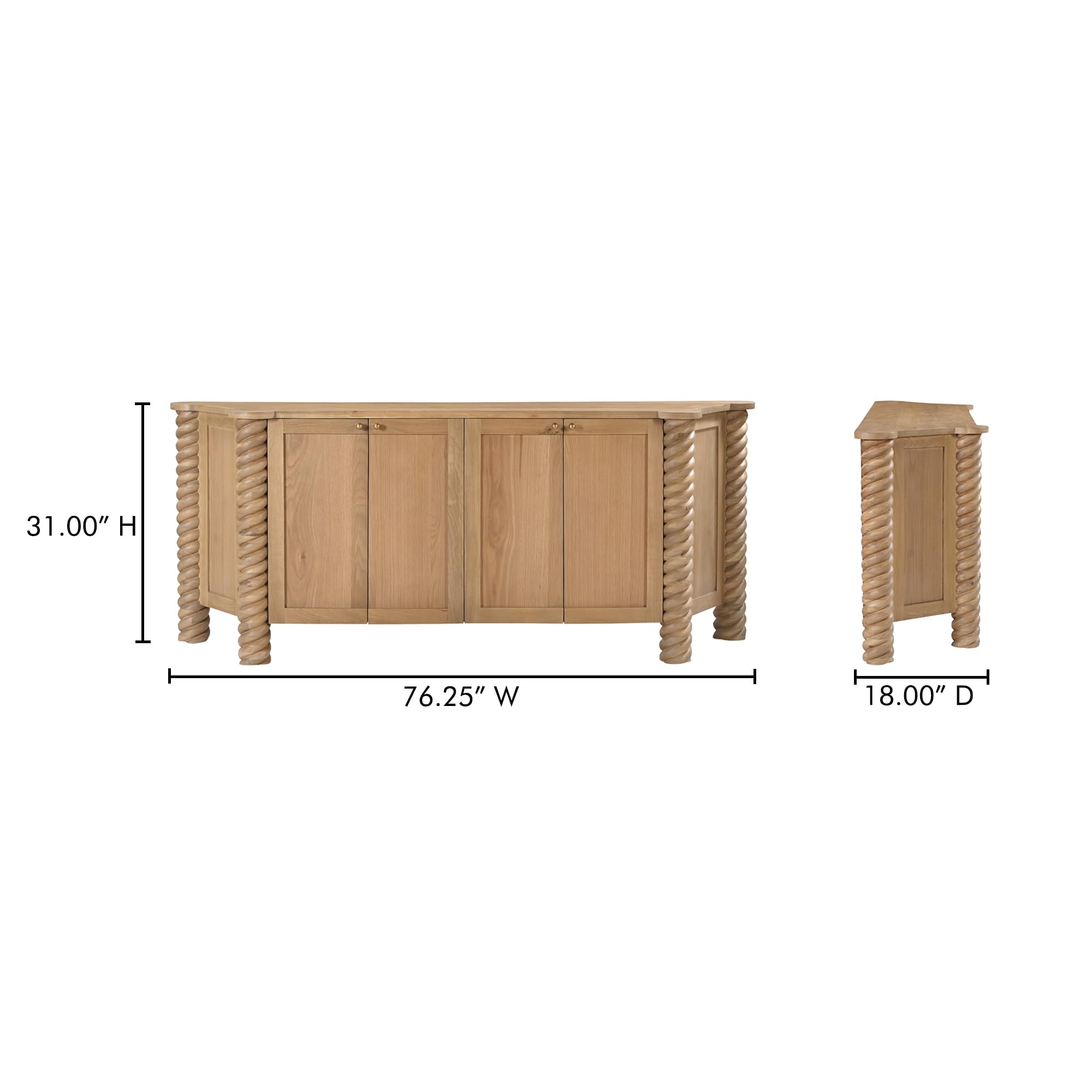 Moe's Home Collection Treccia Sideboard Wood Natural