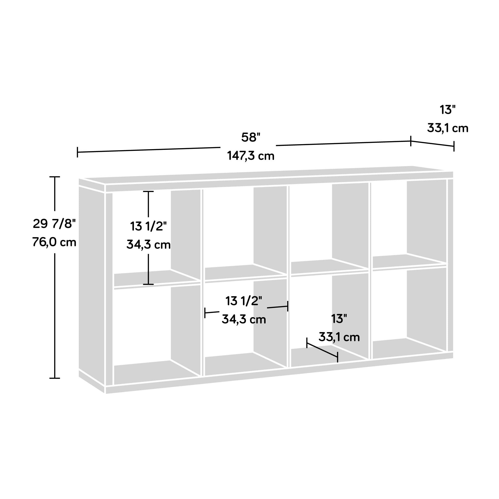 Sauder Miscellaneous Storage 8-Cube Organizer Storage Bookcase/Pantry cabinets, Rural Pine Finish