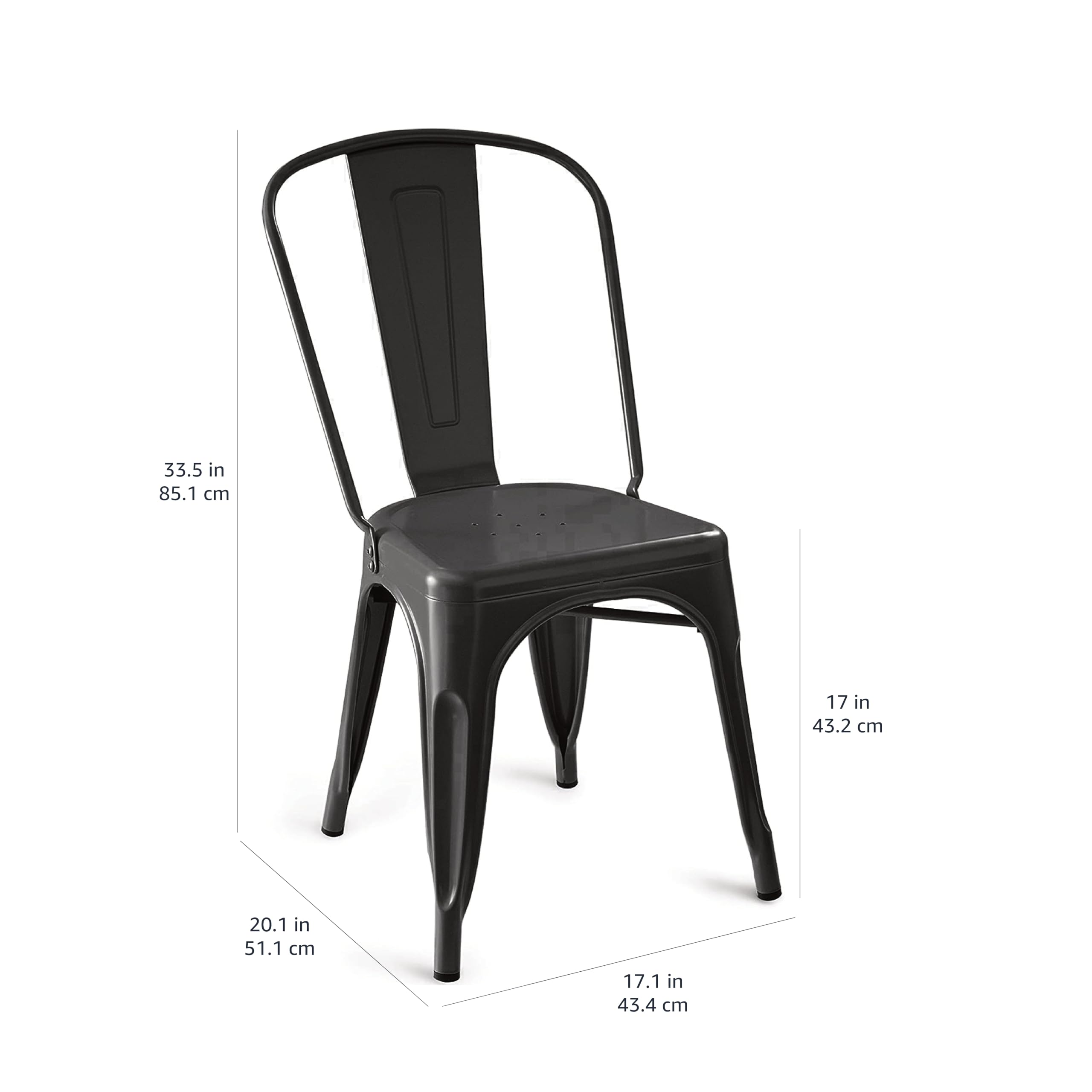 Stackable Metal Dining Chairs, Set of 4