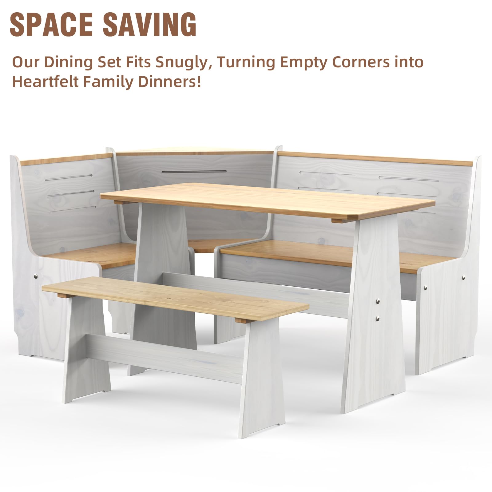 L-Shaped Corner Breakfast Nook Dining Set