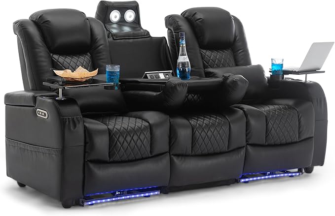 Home Theater Power Recliner Seating with LED Lighting