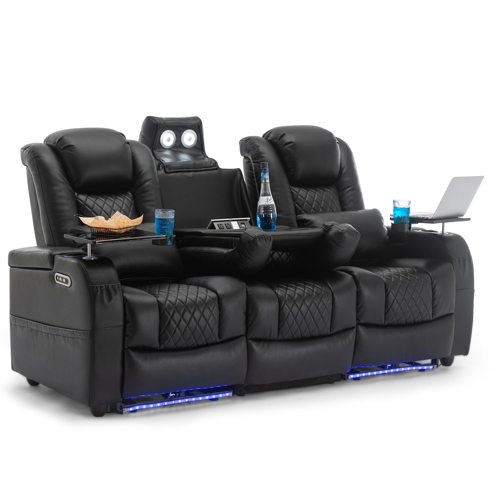 Home Theater Power Recliner Seating with LED Lighting
