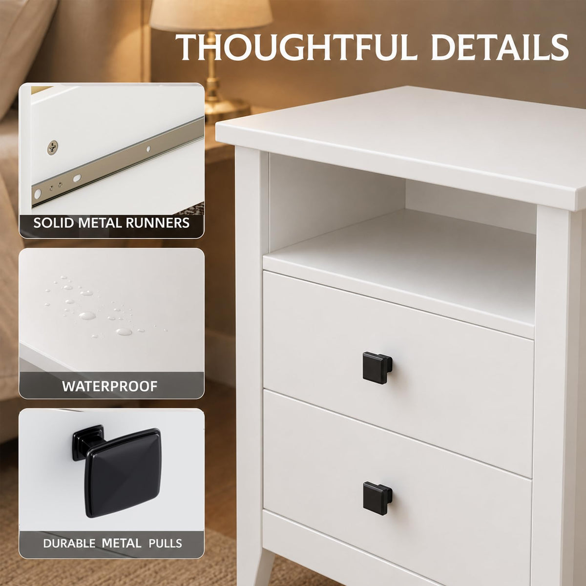 Farmhouse Nightstand Set of 2