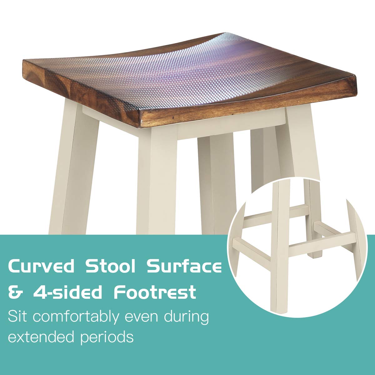 3-Piece Counter Height Pub Table Set with 2 Bar Stools