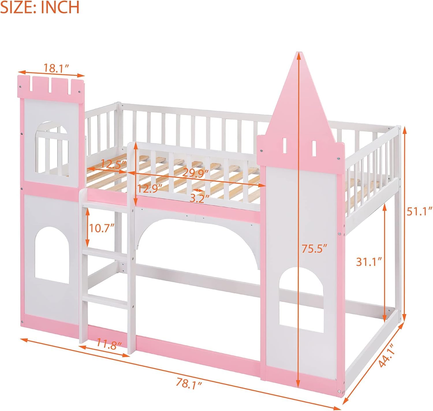 Twin Over Twin Castle Floor Bunk Bed