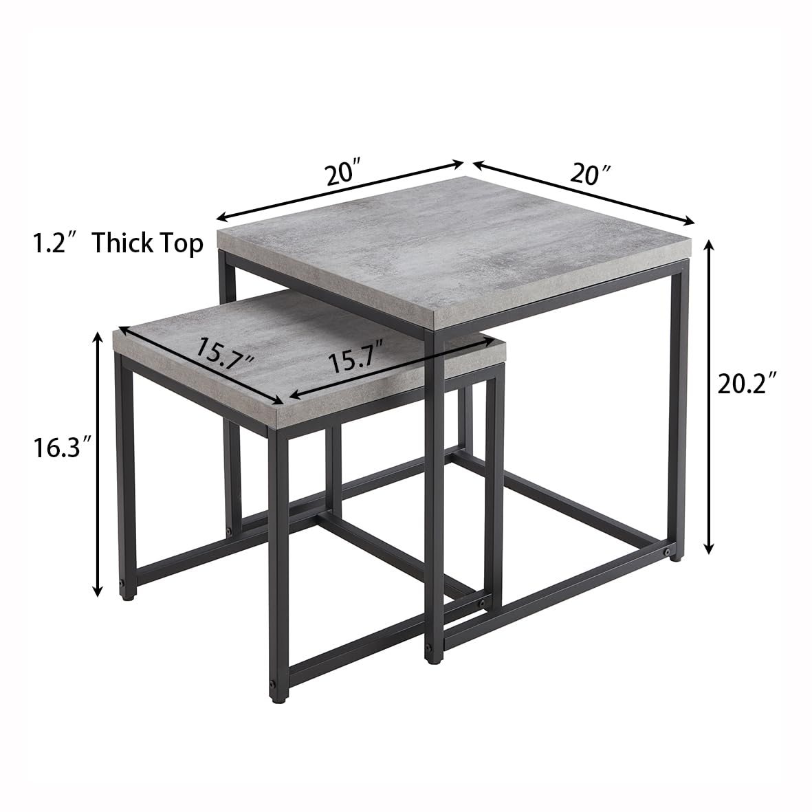 Nesting Coffee & Side Tables, Set of 2