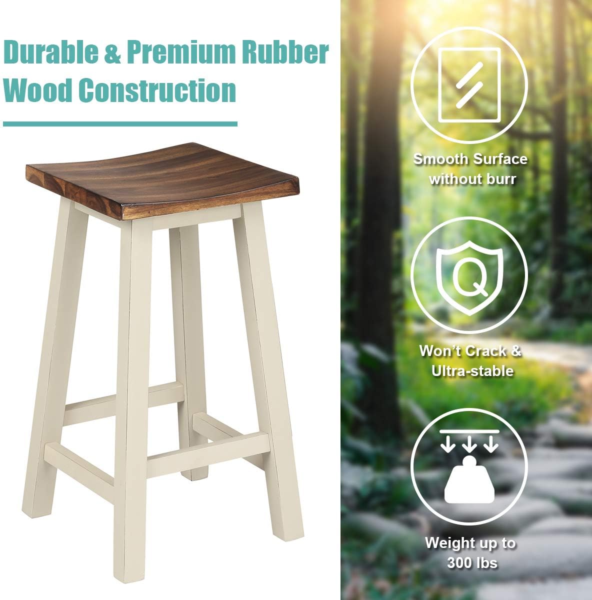 3-Piece Counter Height Pub Table Set with 2 Bar Stools