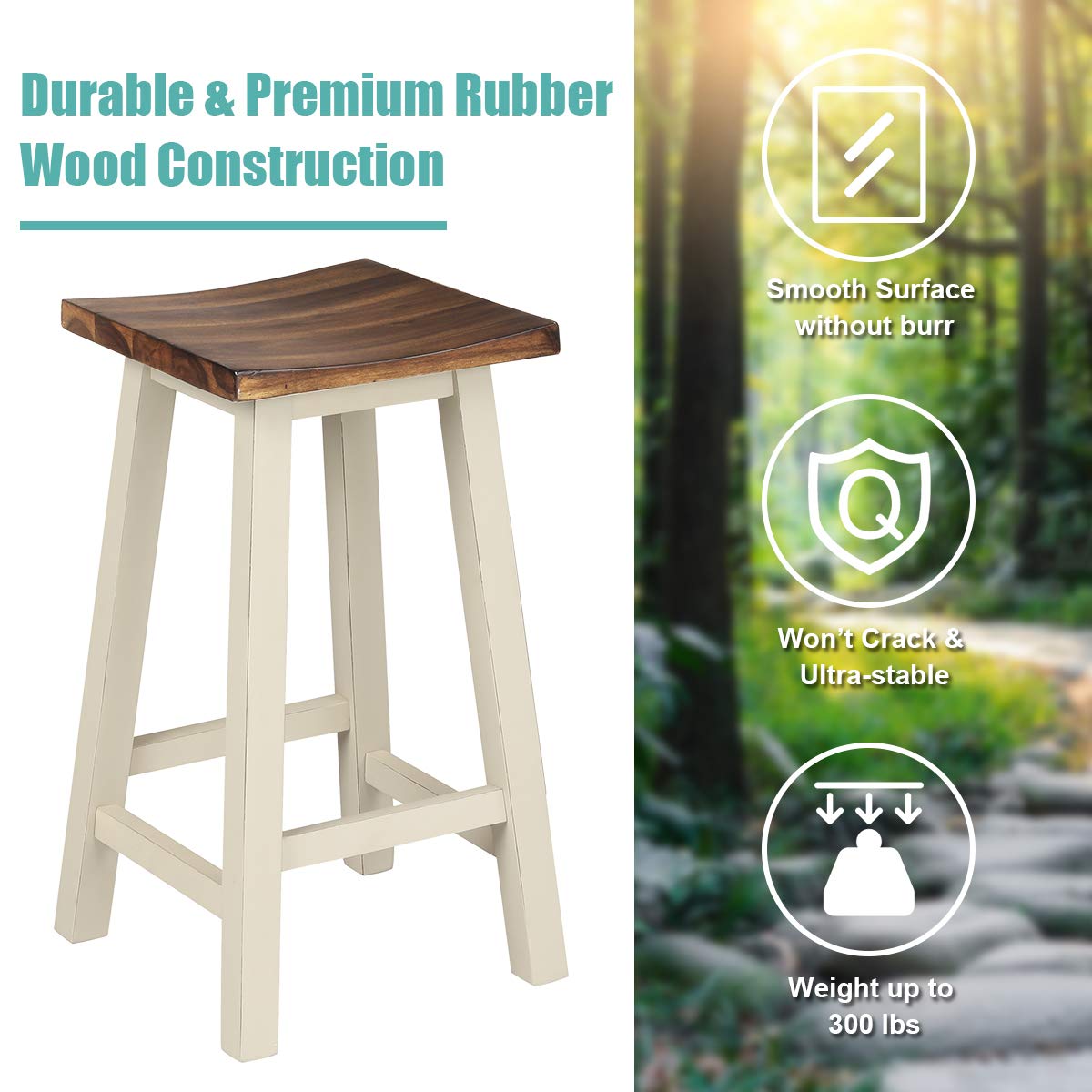 3-Piece Counter Height Pub Table Set with 2 Bar Stools