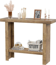 Farmhouse Wood Entryway Table Narrow Console Tables with Storage