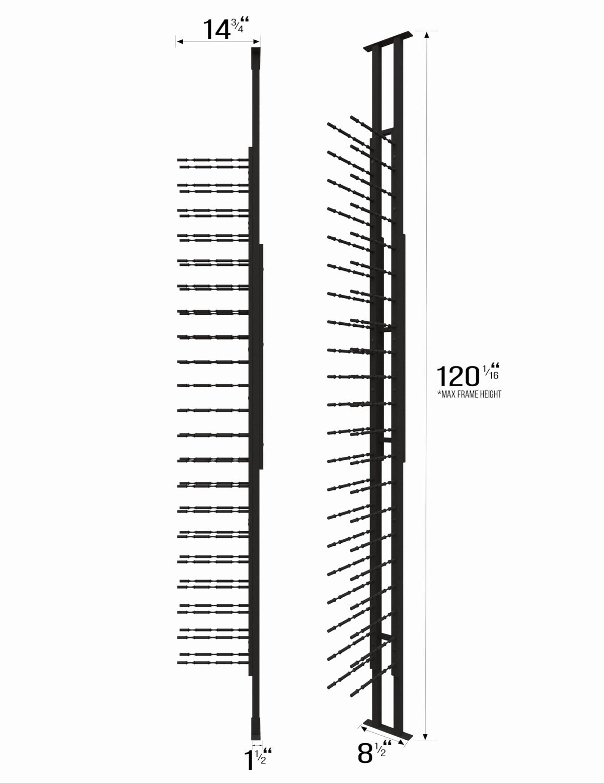 Black Floor-to-Ceiling Wine Rack