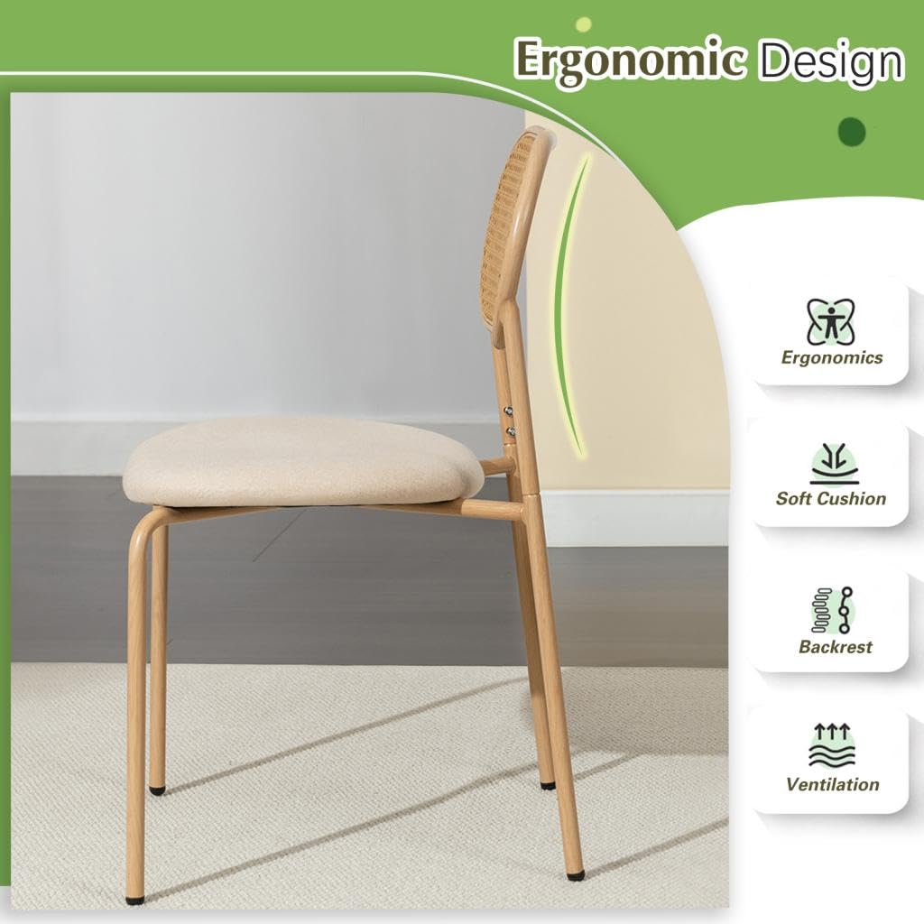 Rattan Dining Chairs, Set of 4