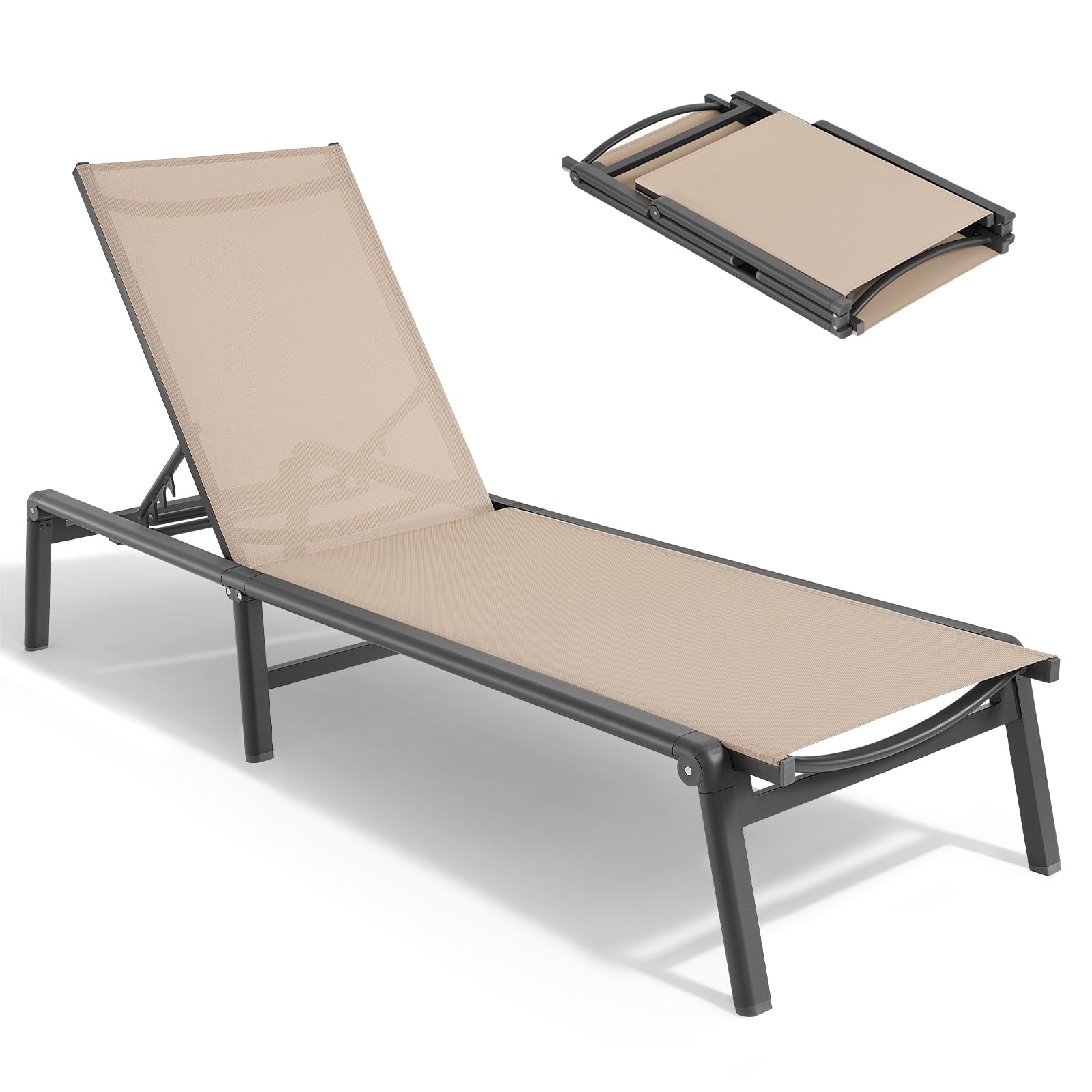 Folding Aluminum Chaise Lounge Chair