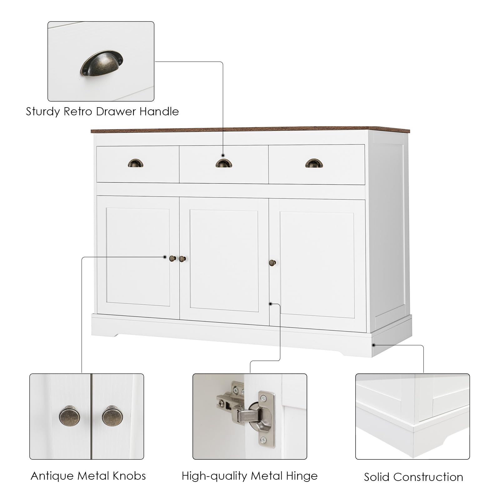 White Buffet Cabinet & Storage Sideboard