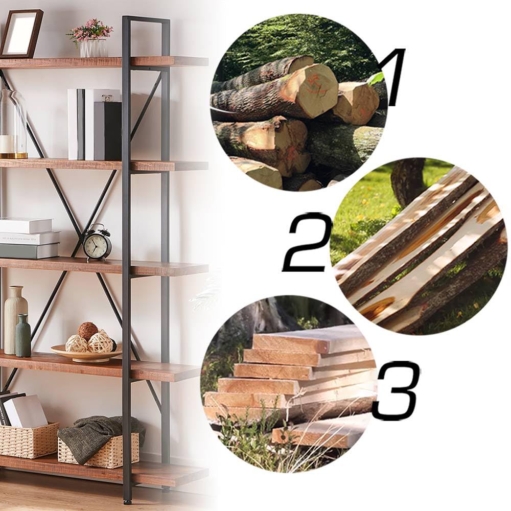 Rustic Solid Wood Bookshelf