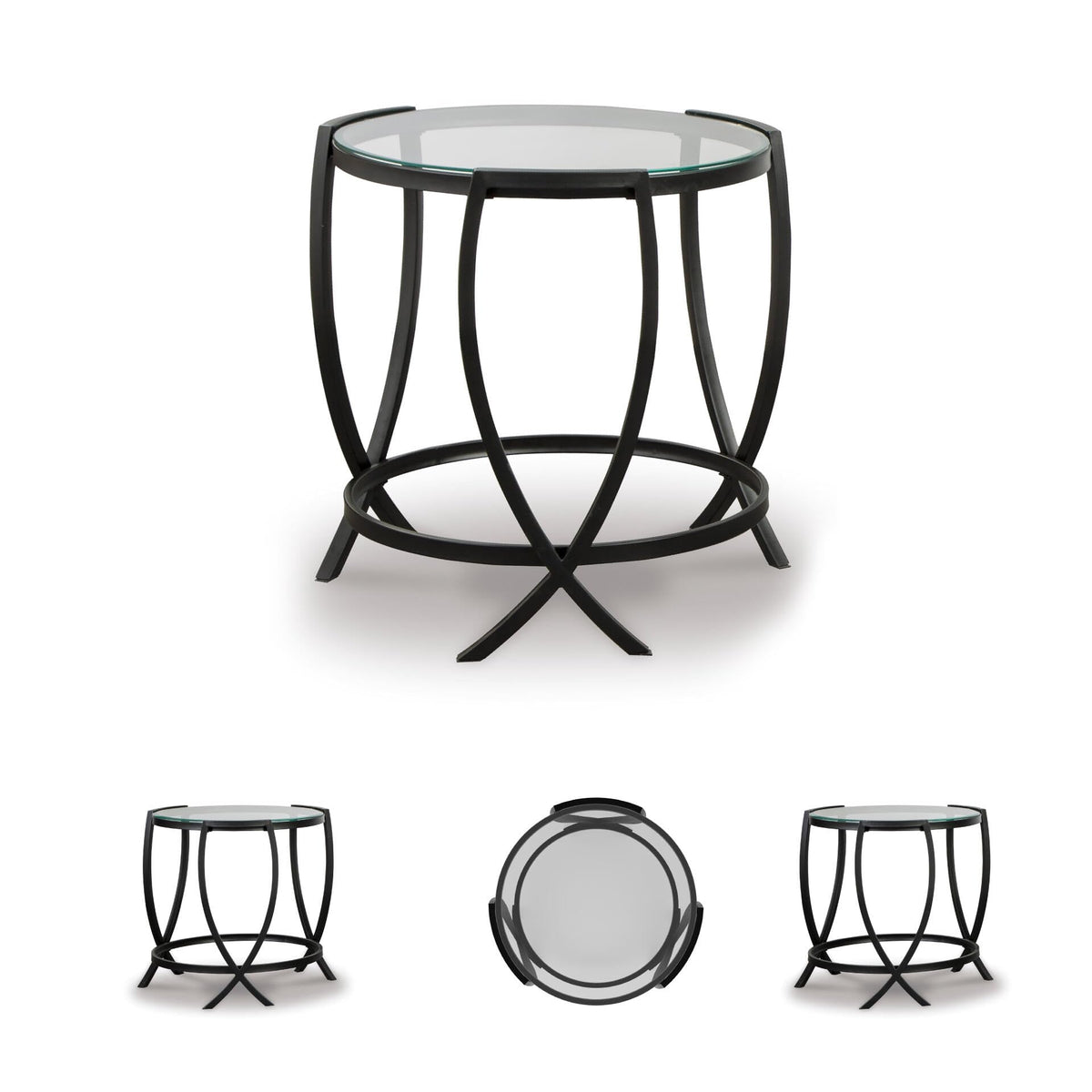 3-Piece Round Glass Coffee Table Set