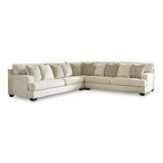 Beige Microfiber L-Shaped Sectional Sofa with Reversible Cushions