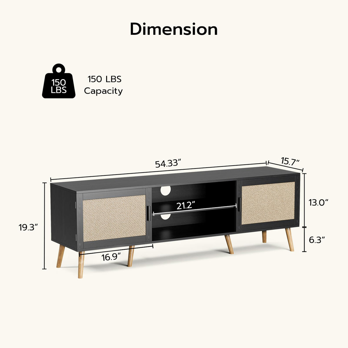 Rattan Door TV Stand