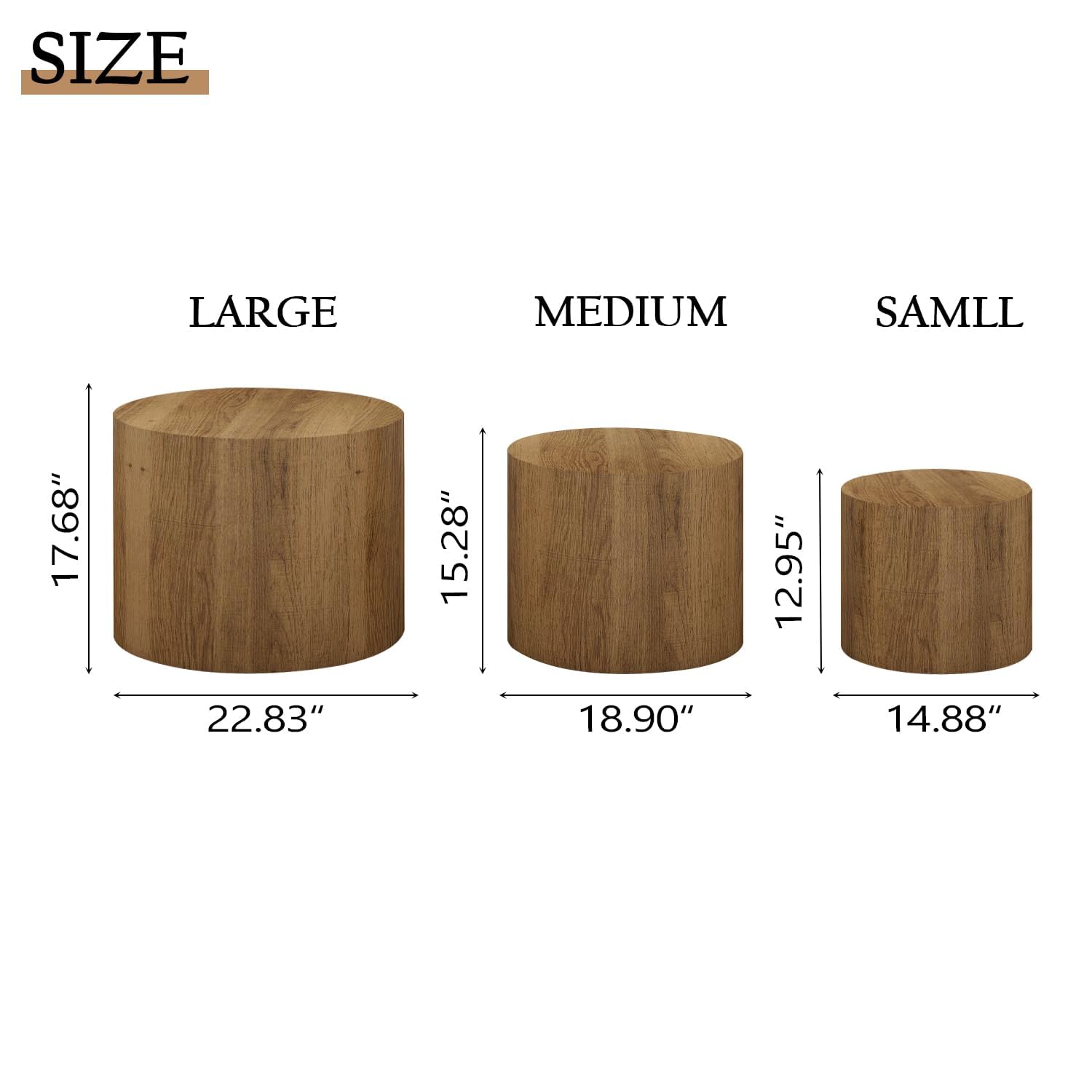 Round Nesting Coffee Table Set of 3