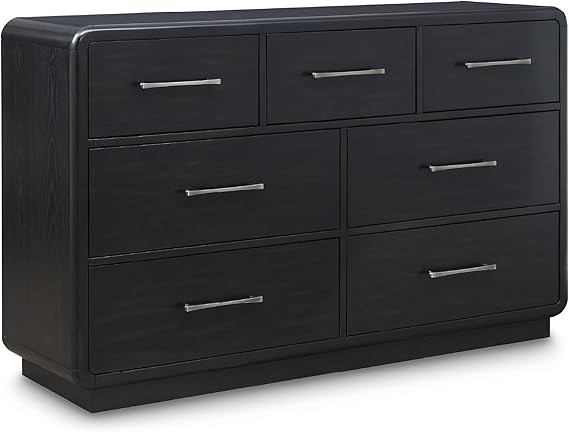 5-Drawer Chest & 7-Drawer Dresser – Black