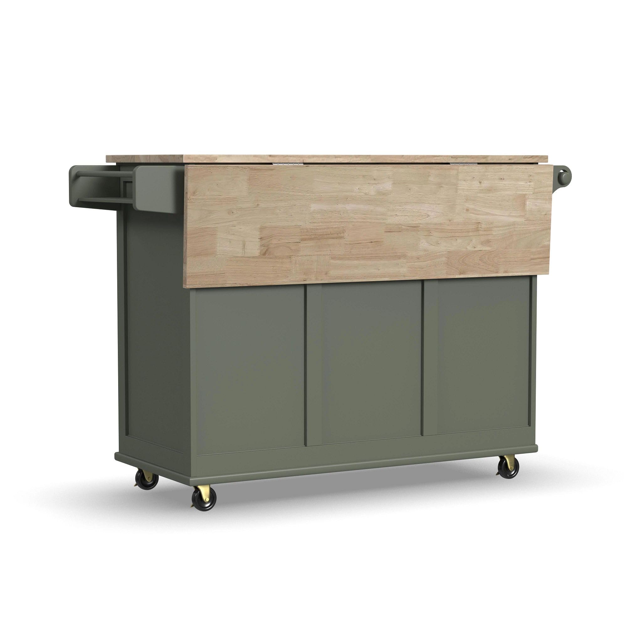 Mobile Kitchen Island Cart with Dropleaf Breakfast Bar