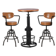3-Piece Industrial Bar Table & Stool Set