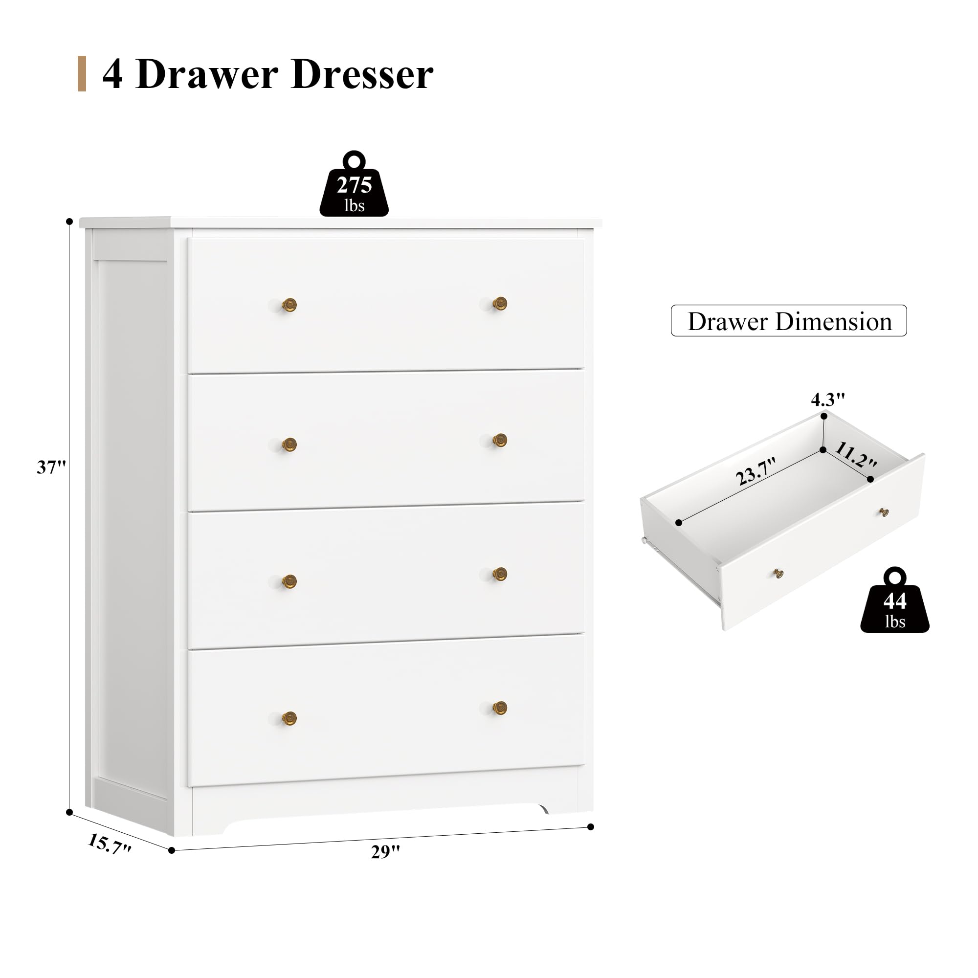 4-Drawer Dresser Chest
