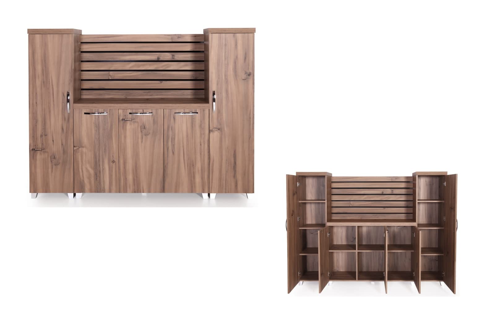 4-Piece Office Furniture Set with Executive Desk & Storage