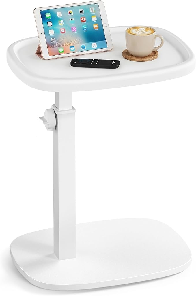 C-Shaped Side Table with Adjustable Height