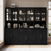 Glass Door Bookcase & Storage Cabinet Combo