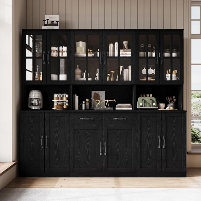 Glass Door Bookcase & Storage Cabinet Combo