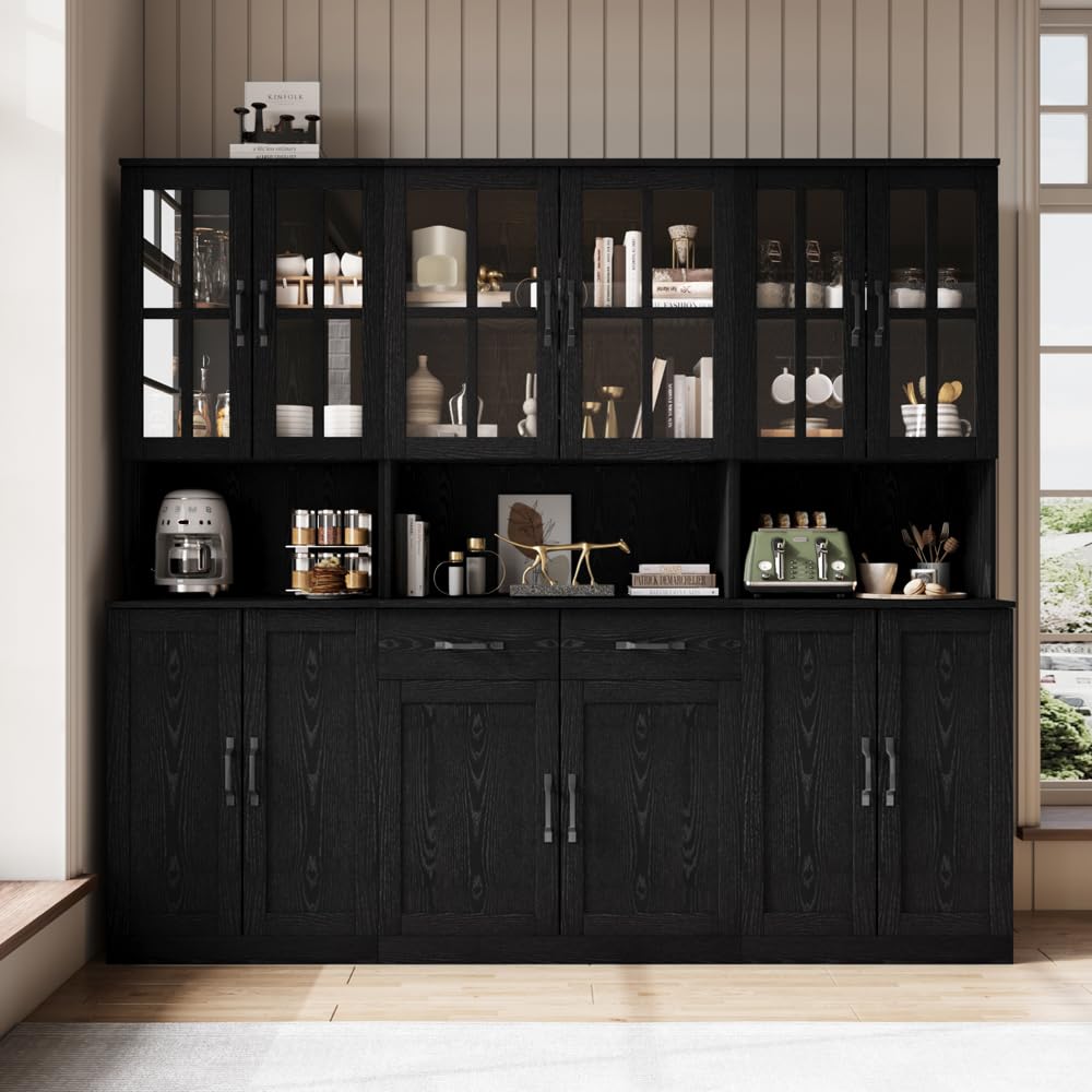 Glass Door Bookcase with Drawers
