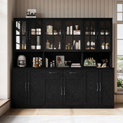 Glass Door Bookcase with Drawers