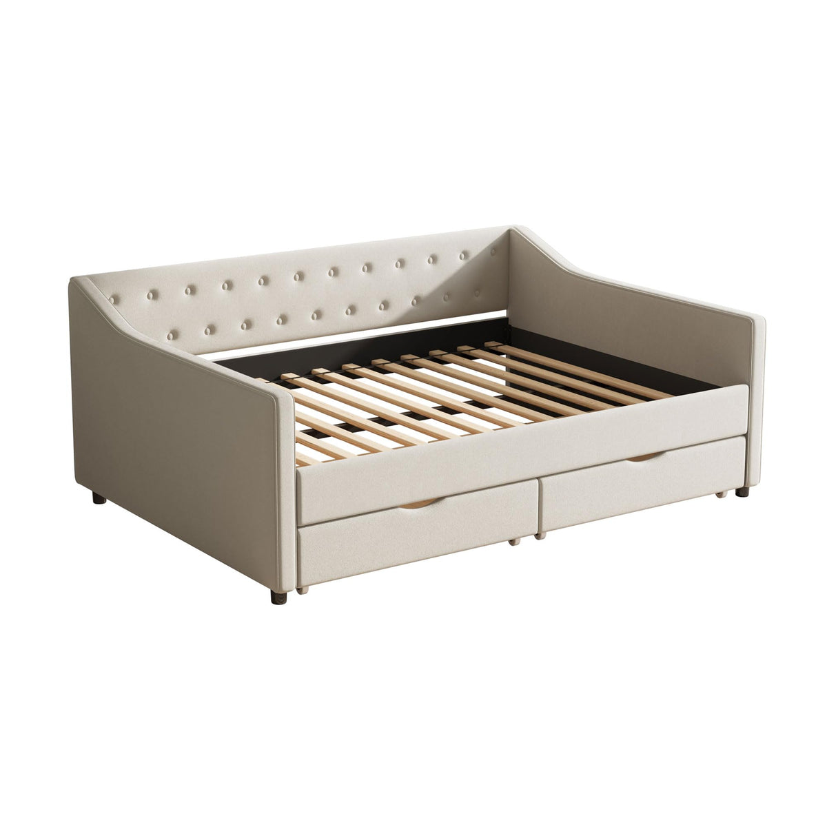 FAVSH Upholstered Full Size Daybed with Drawers