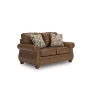 Faux Leather Loveseat with Nailhead Trim