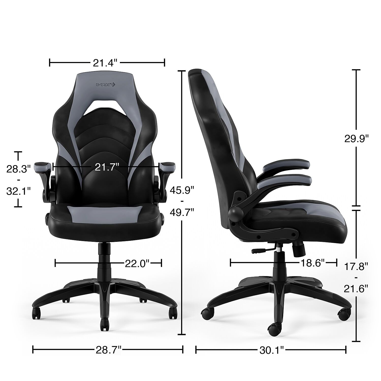 Ergonomic Gaming Chair with Adjustable Height & Flip-Up Armrests