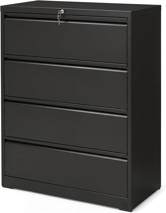 4-Drawer Lateral File Cabinet with Lock