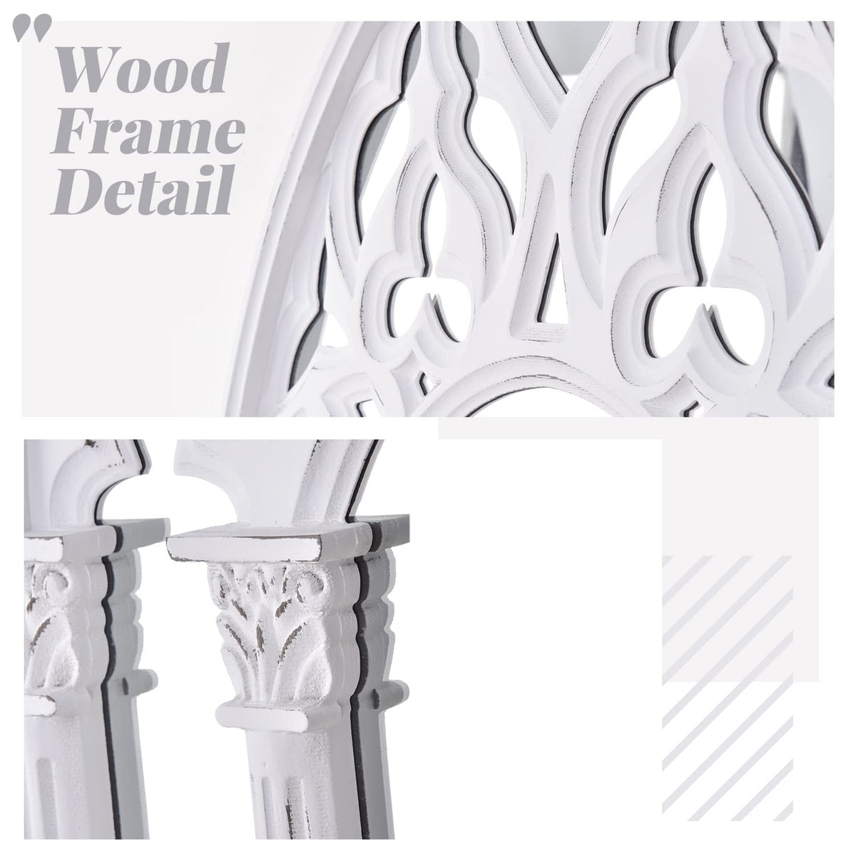 Arched Wood Window Mirror