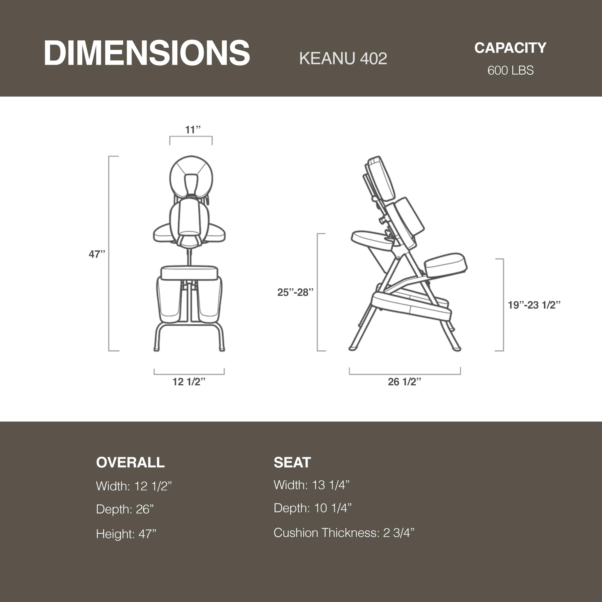 DR.LOMILOMI Aluminum Light-Weight Adjustable Folding Portable Travel Massage Chair with Backpack 402 Keanu (Black)