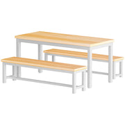 43" Dining Table Set with 2 Benches