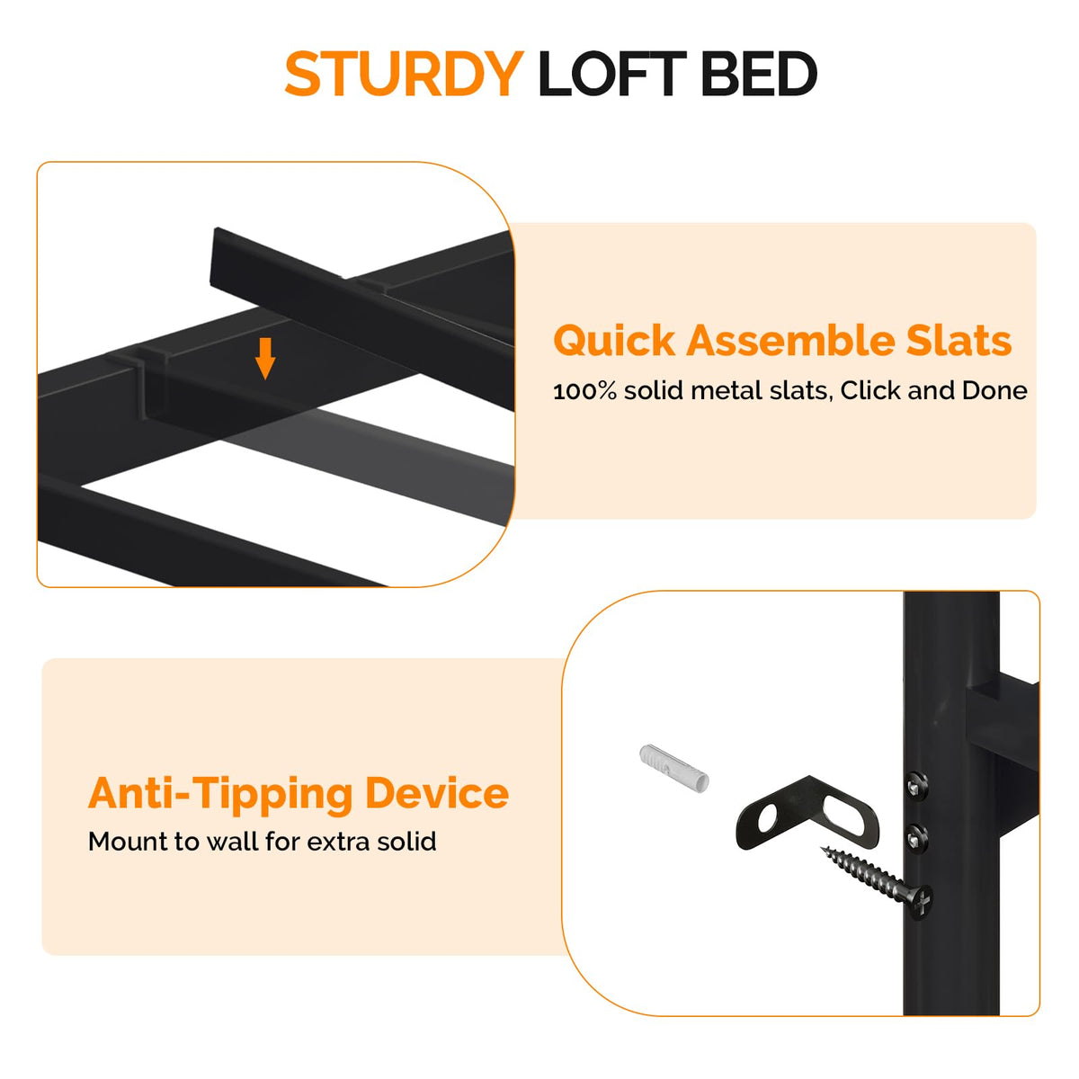 Loft Bed with Desk and Wardrobe