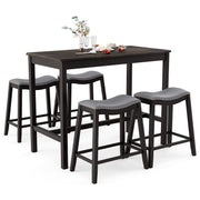 5-Piece Counter Height Bar Table & Saddle Stool Set