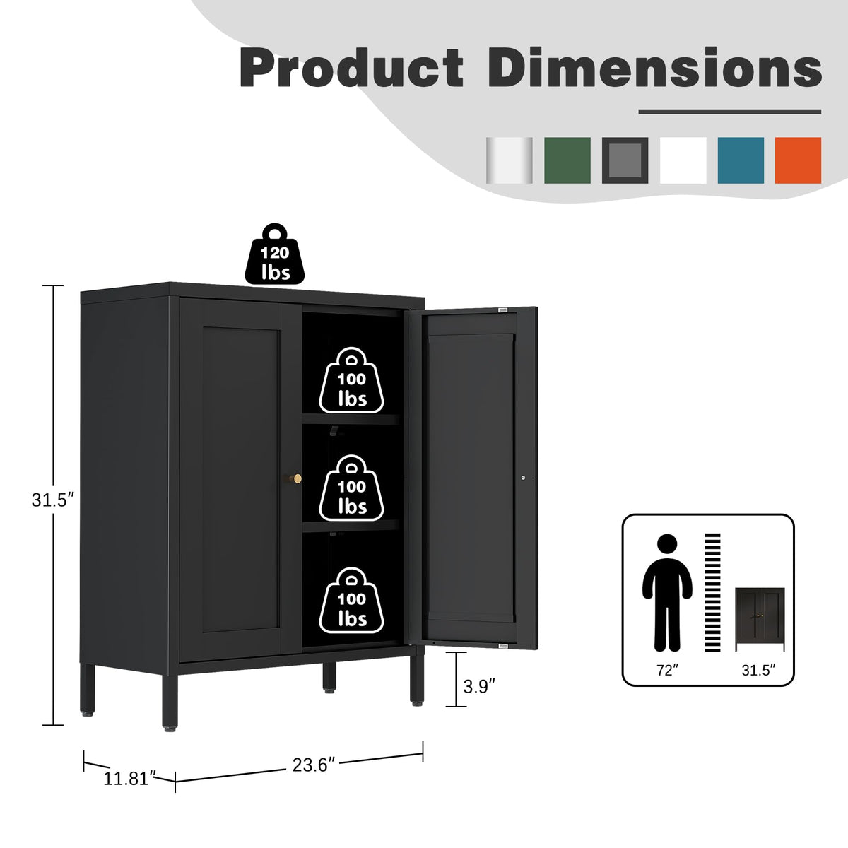 2-Door Metal Storage Cabinet
