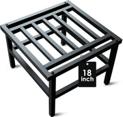 Hongsane Metal Heavy Duty Plant Stand Indoor Outdoor,18 Inch Large Plant Stands Riser,Tall Wrought Iron Pedestal Holders for Flower Pot,Outside Rust-Proof Black Flower Display Shelf for Patio,1-Pack
