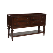 Classic 4-Drawer Dining Server with Open Shelf