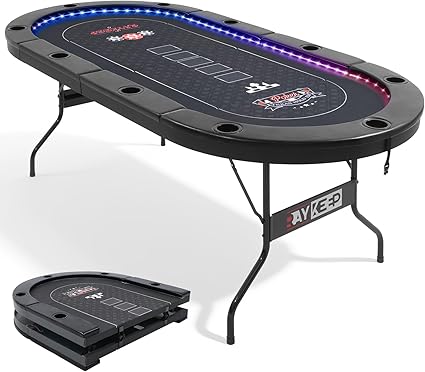 10-Player Foldable Oval Poker Table