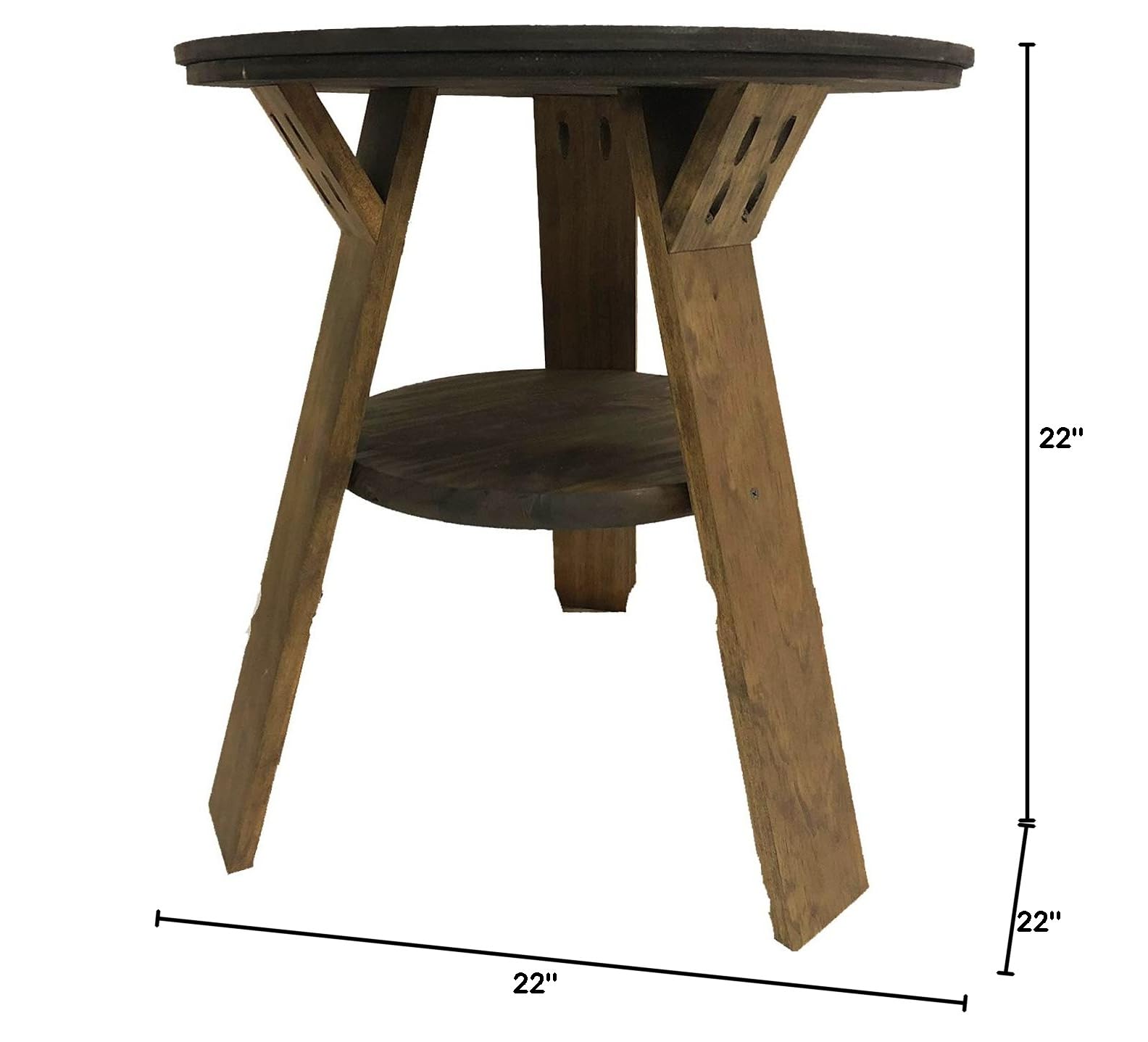 Chess Board End Table with Shelf