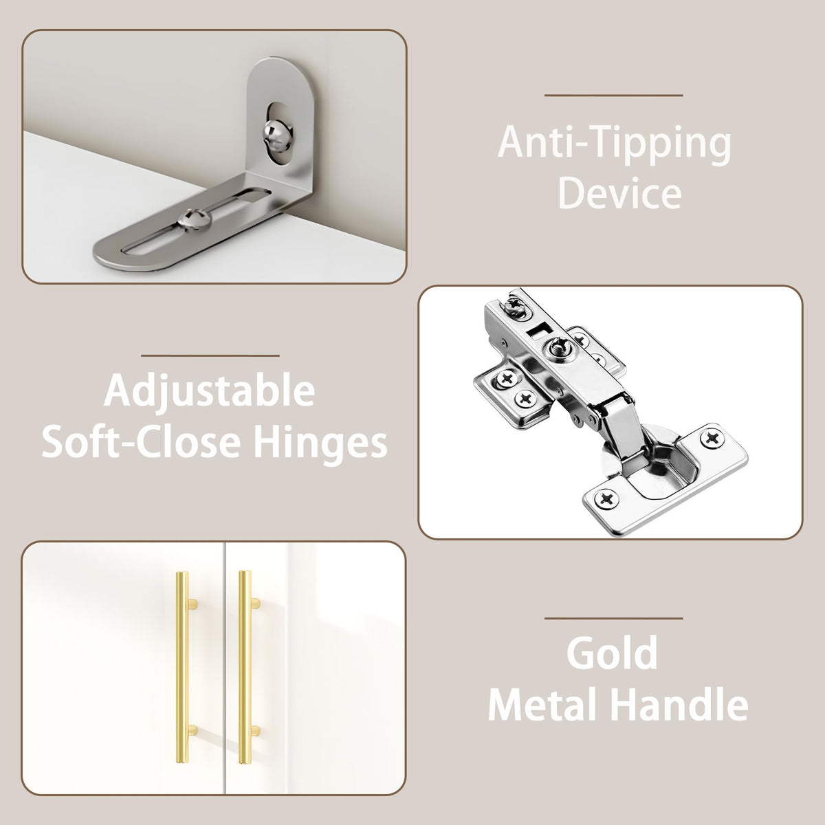 White Wardrobe Armoire with 2 Drawers