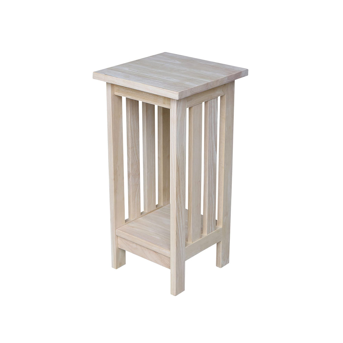 IC International Concepts Solid Wood Mission Plant Stand, Unfinished