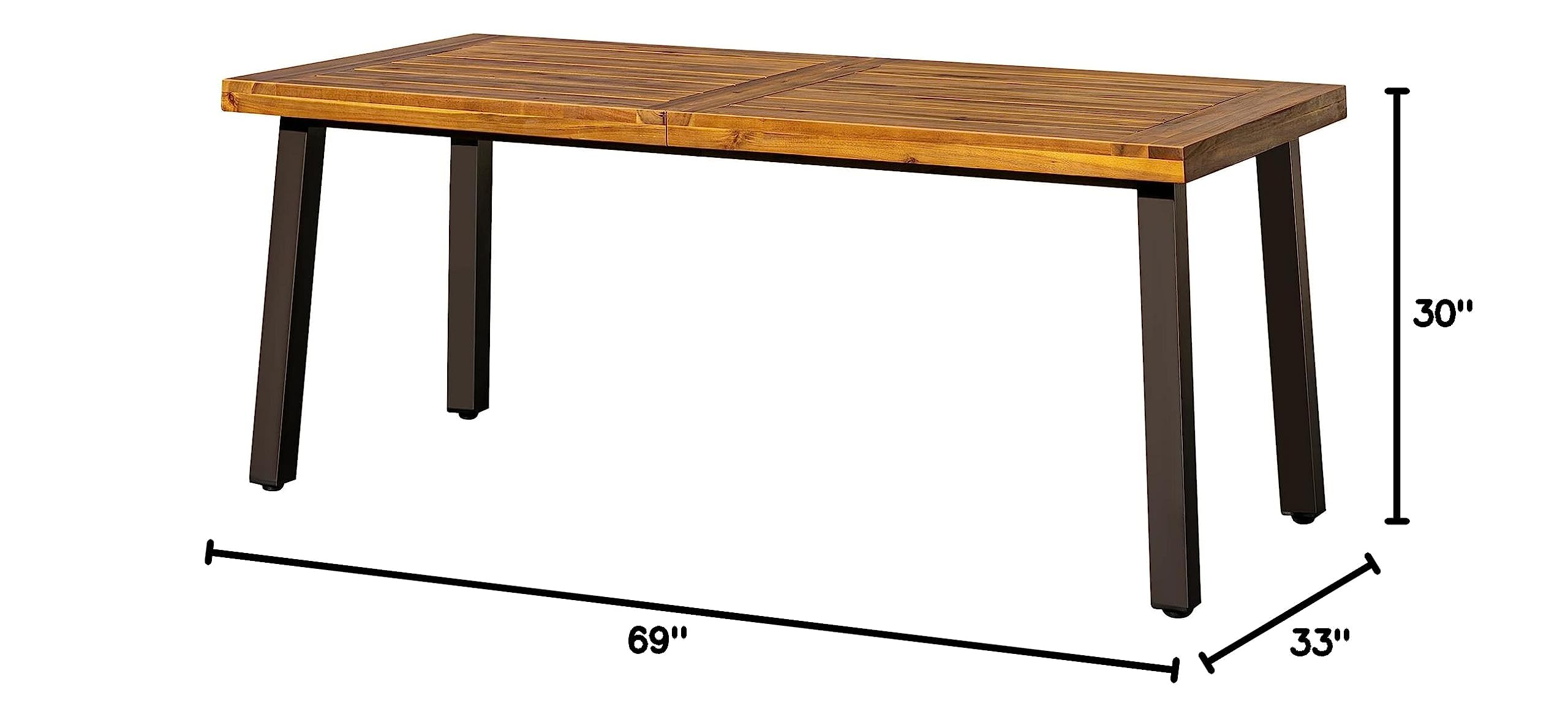 Acacia Wood Dining Table for 6