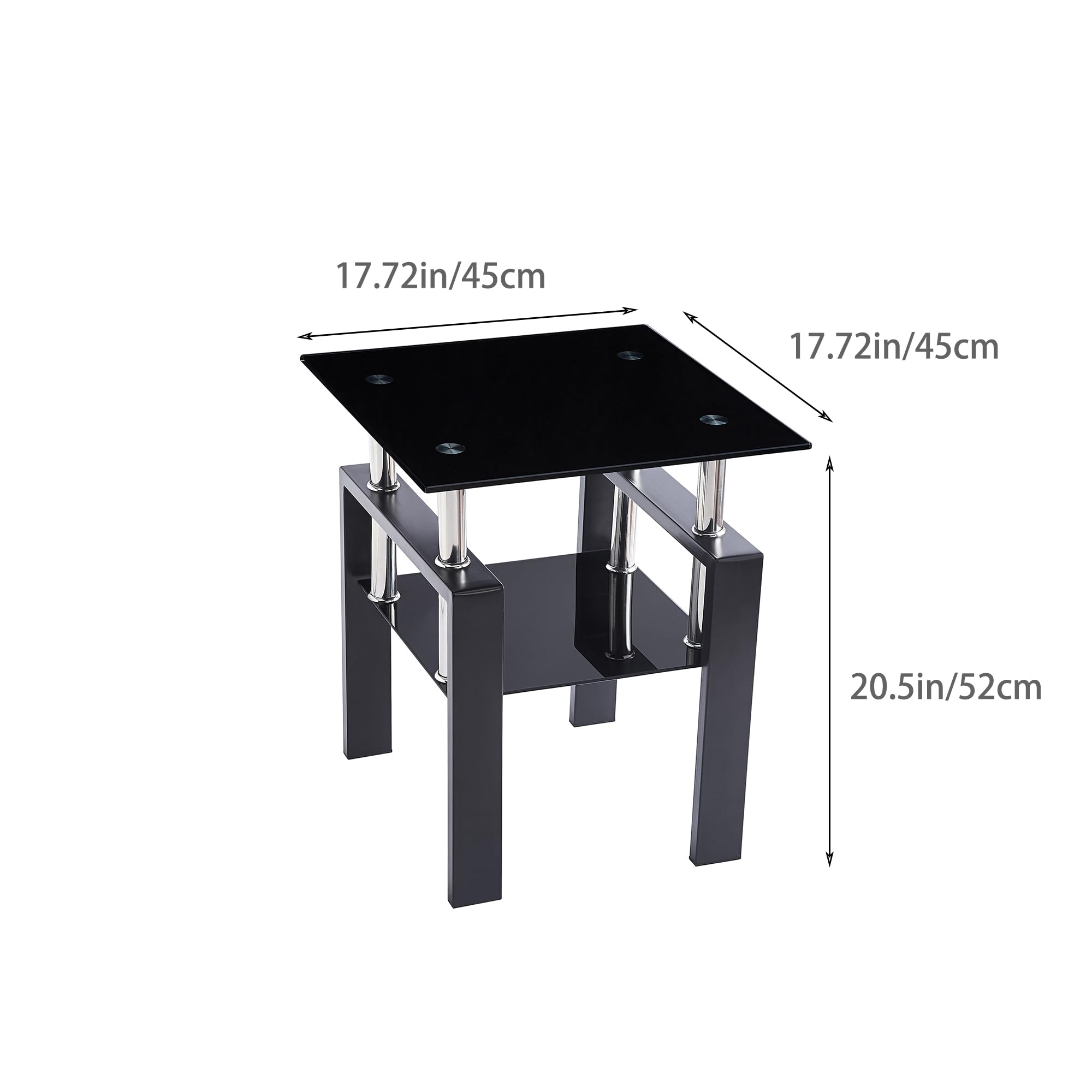 Glass Coffee Table Set of 3 with End Tables